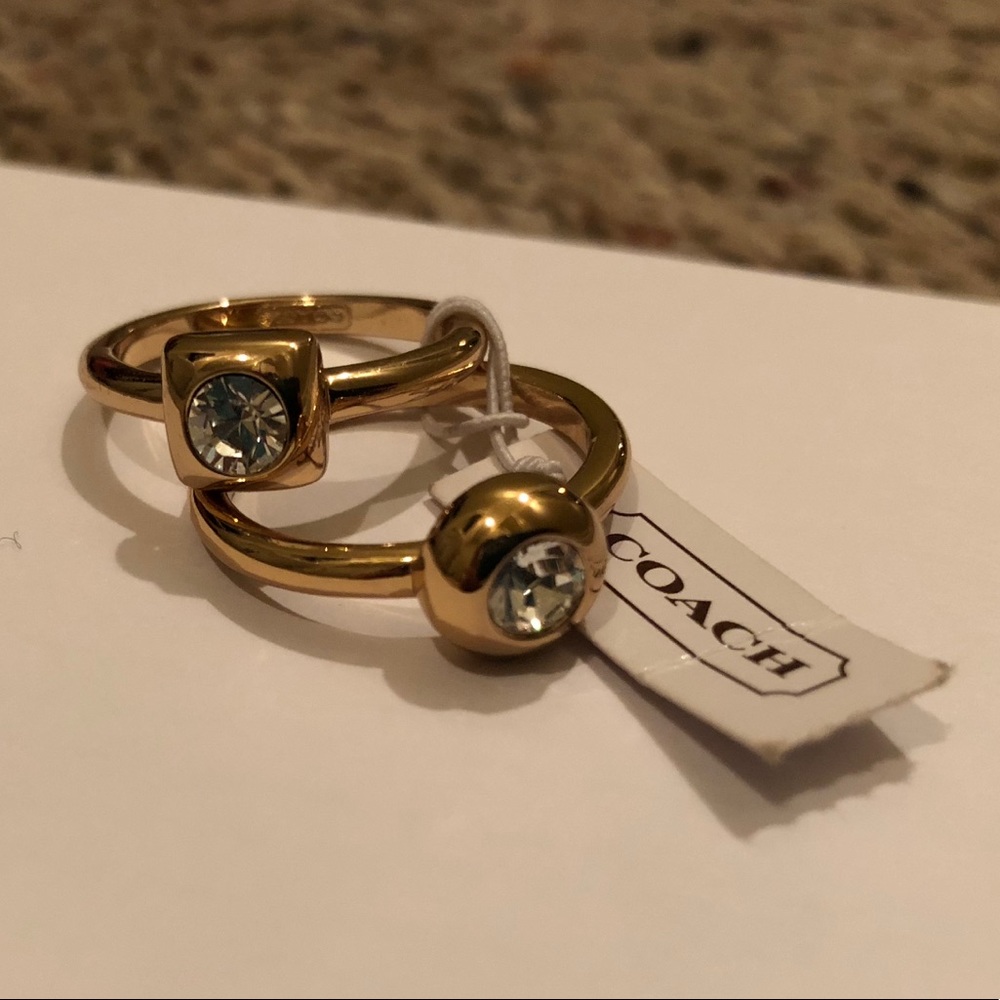 Coach Duo Rings Sz 8